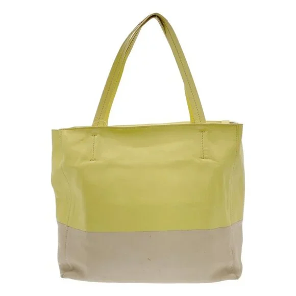 Celine Horizontal Cabas Bicolor Tote Bag Yellow Beige